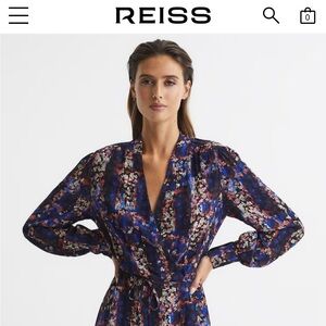 Reiss Blue Floral Mini Dress